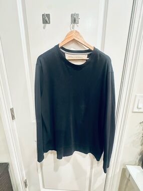 Banana Republic Black Thermal Crewneck Top - Waffle / textured knit long sleeve